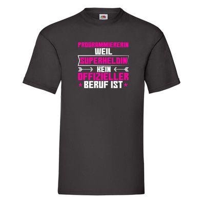 Superheldin kein Beruf: Programmiererin | Entwickler T-Shirt Schwarz