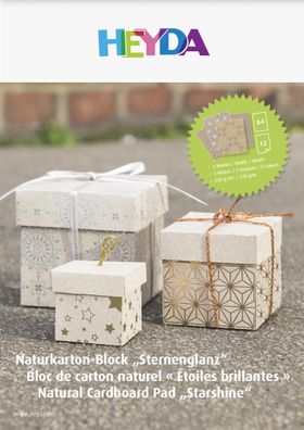 HEYDA 2047129 Naturkarton-Block Sternenglanz A4