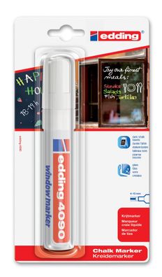 Edding Kreidemarker 4090 1er-Blister weiß