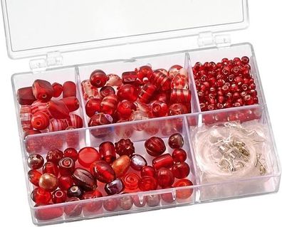 KNORR Prandell 216049150 Sortimentsbox Glasperlen klein 115 x 75 x 25 cm Glas rot