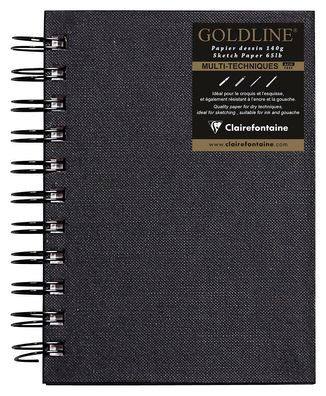 Clairefontaine Skizzenb Goldline A6 H weiss 64Bl