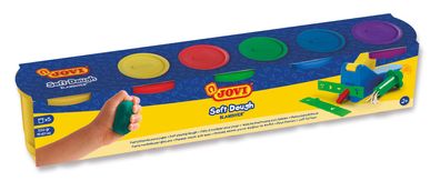 JOVI Soft Dough Blandiver Knetmasse 5er Schachtel, farbig sortiert