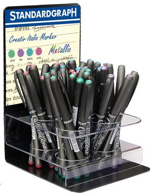 Standardgraph Creativ Italic Marker mit 4 Ringen à 10 Markern in grün türkis lila