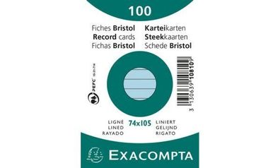 Exacompta Karteikarten A7 lin 100St/Pkg grün