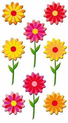 HEYDA 203780717 Stick-On's-Mix Blumen 75 x 165 cm rot/gelb
