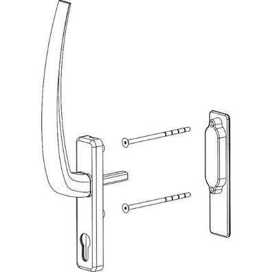 HAUTAU ATRIUM HS Griffgarnitur Profilzylinder innen Türstärke 68-92mm Alu silber el