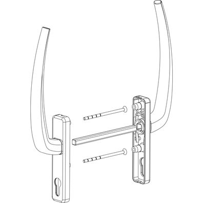 HAUTAU ATRIUM HS Griffgarnitur Profilzylinder innen/außen Türstärke 68-92mm Alu sil