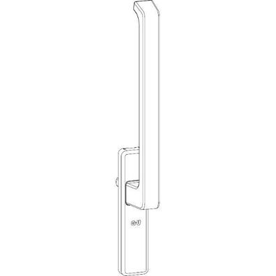 GU HS Drehgriff Dirigent 180° innen Rosette ohne Profilzylinder silber