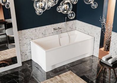 Badewanne Rechteck Acryl ELZA 160x75 Weiß AcrylSchürze | Ablauf & Füße GRATIS !