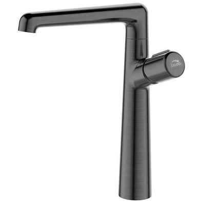 Waschtischarmatur Wasserhahn Kleine PRETTO Mischbatterie in Grau + Click-Clack
