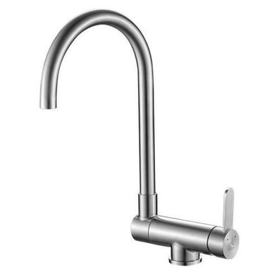 Küchenarmatur Wasserhahn BONA Küchenmischer für Küche in Silber klappbarem Auslauf