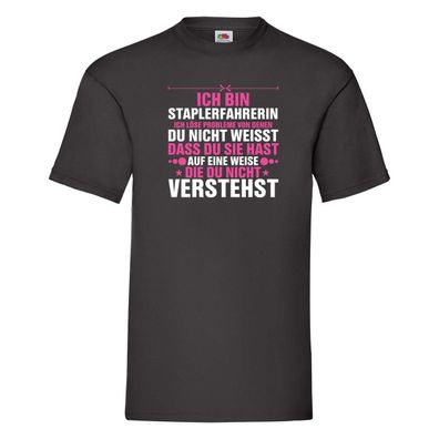 Löse Probleme: Staplerfahrerin | Gabelstapler T-Shirt Schwarz
