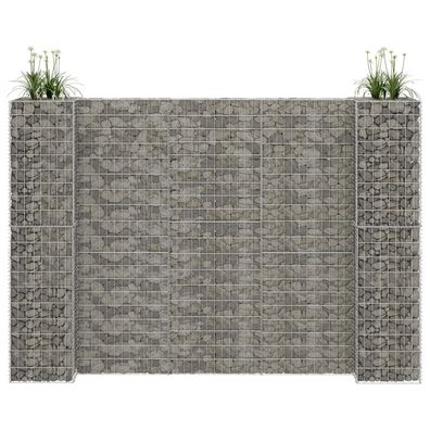 vidaXL H-förmiger Gabionen-Pflanzkorb Stahldraht 260x40x200 cm