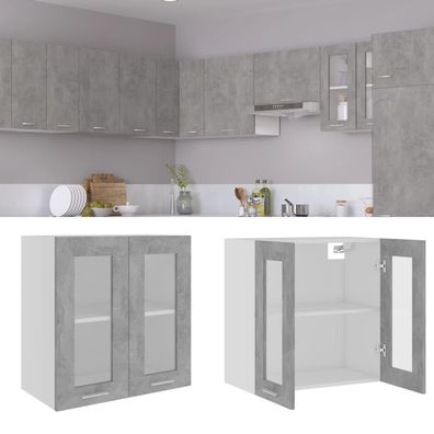 vidaXL Hängeglasschrank Lyon Betongrau 60x31x60 cm Holzwerkstoff