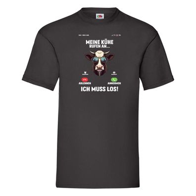Meine kühe rufen an | Landwirt | Bauer T-Shirt Schwarz