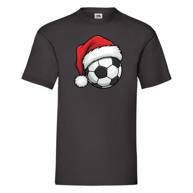 Weihnachten | Fußball | Weihnachtsmütze T-Shirt Schwarz