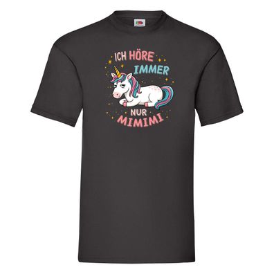 Ich höre nur Mimimi | Einhorn | Faules einhorn T-Shirt Schwarz