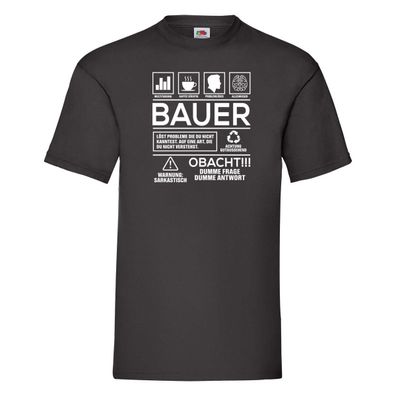 Achtung Probleme: Bauer | Landwirt | Bauernhof T-Shirt Schwarz