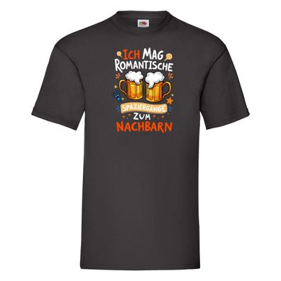 Spaziergang zum Nachbarn | Biertrinker | Lieblingsnachbar T-Shirt Schwarz