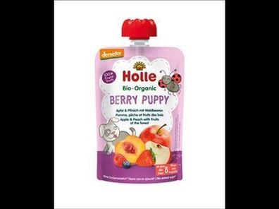 Holle 3x Berry Puppy - Apfel & Pfirsich mit Waldbeeren 100g