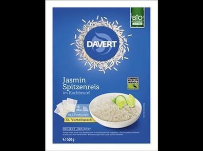Davert 6x Jasmin Spitzenreis im Kochbeutel Ibis Rice 500g 500g