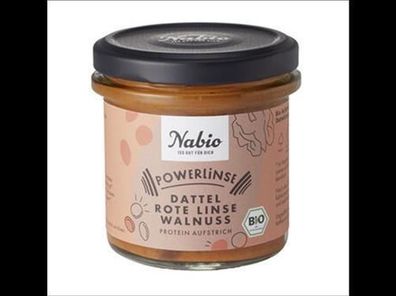 Nabio 3x Nabio Protein-Aufstrich Powerlinse Dattel Rote Linse Walnuss 140g