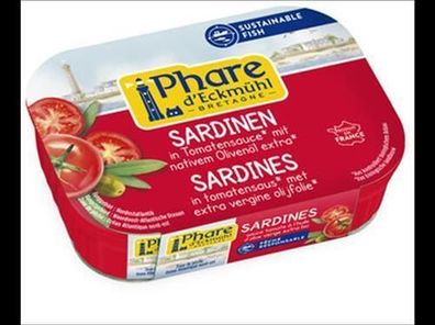 Phare d´Eckmühl 6x Sardinen mit Tomaten und Olivenöl 135g