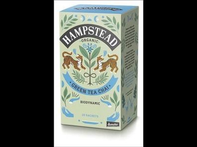 Hampstead Tea 6x Organic Green Tea Chai Tea 40g