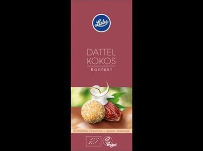Lubs 3x Dattel Kokos Konfekt, Bio-Fruchtkonfekt, glutenfrei, vegan 100g