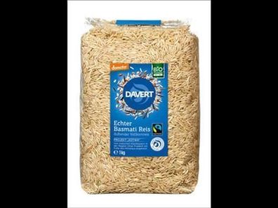 Davert 3x demeter Echter Basmati Reis Vollkornreis Fairtrade 1kg 1kg