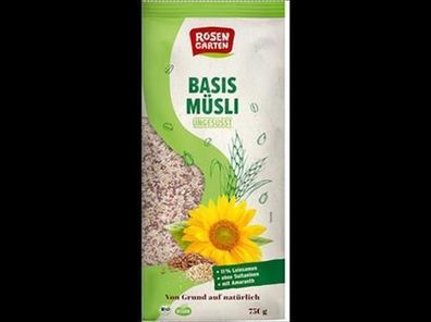 Rosengarten 3x Basis-Müsli ungesüßt 750g