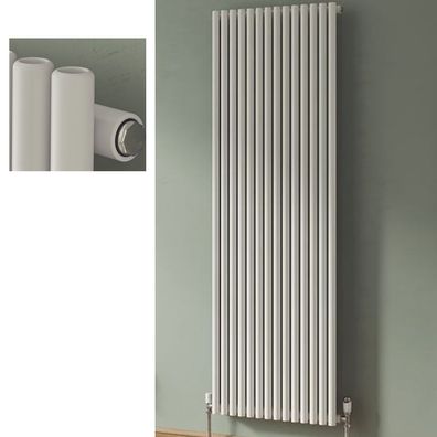 Design Röhrenradiator Espacio vertikal weiss Röhrenheizkörper Heizwand Heizung