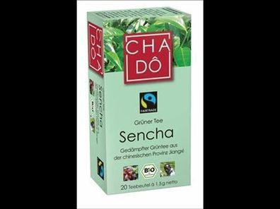 Cha Dô 3x Fairtrade China Sencha Teebeutel 20x1,5g 30g