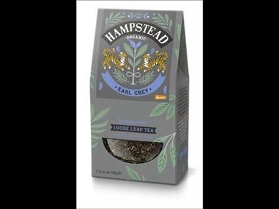 Hampstead Tea 6x Organic Demeter Earl Grey Leaf Tea Pouch 100g