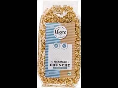 Naturkornmühle Werz 6x 4-Korn Mandel Crunchy, Vollkorn Knuspermüsli, glutenfrei 250g