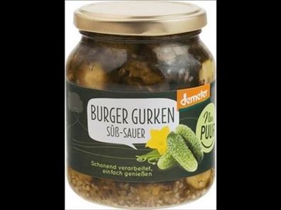 Nur Puur 3x Burger Gurken, süß-sauer Demeter 350g