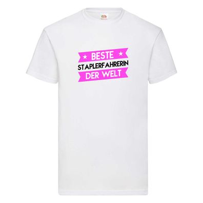 Beste Staplerfahrerin | Gabelstapler T-Shirt Weiß