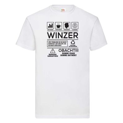 Achtung Probleme Winzer | Weinbauer | Wein T-Shirt Weiß