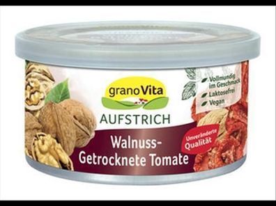 granoVita 3x Veganer Brotaufstrich mit Walnüssen und getrockneten Tomaten 125g