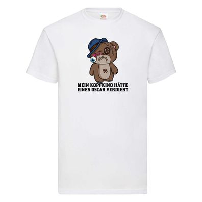 Mein Kopfkino hätte Oscar verdient | kaputter Bär | Comic T-Shirt Weiß