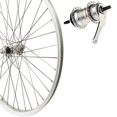 Hinterrad 24" Nexus3 silber, Standard-Alu, RBN, mit Zubehör,