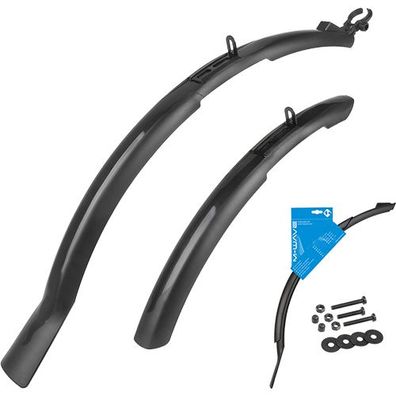 Steckblech-Set MUD MAX Universal 26-29" Kunststoff, M-Wave, schwarz, Messingschlag