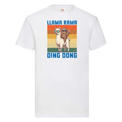 Lama rama ding dong | Faultier | Lama T-Shirt Weiß