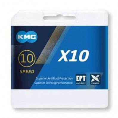 Schaltungskette KMC X10 EPT Anti-Rost 1/2" x 11/128" 114 Glieder 5,88mm 10-f