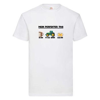 Mein Perfekter Tag | Landwirt | Mähdrescher | feldarbeit T-Shirt Weiß