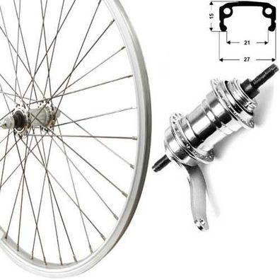 Hinterrad 12" Rücktritt silber, Kasten-Alu, RBN, Zub., Roland, 805828