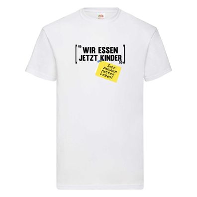 Wir essen jetzt, Kinder | Grammatik | Satzzeichen | Sprache T-Shirt Weiß