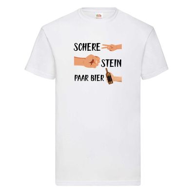 Schere Stein paar Bier | Biertrinker | Party | Pils T-Shirt Weiß