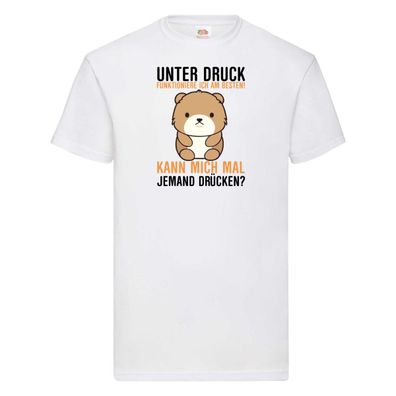 Kann mich jemand drücken | süßer Teddy | Knuddeln | Comic T-Shirt Weiß