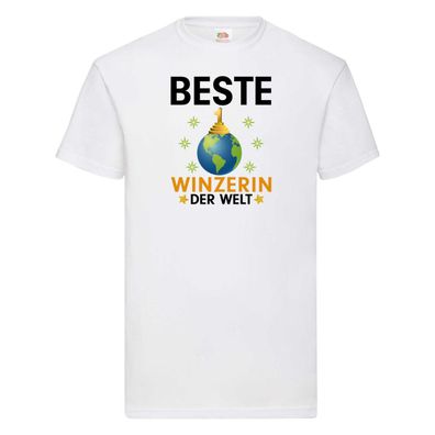 Welt Beste Winzerin | Weinbauer | Wein T-Shirt Weiß